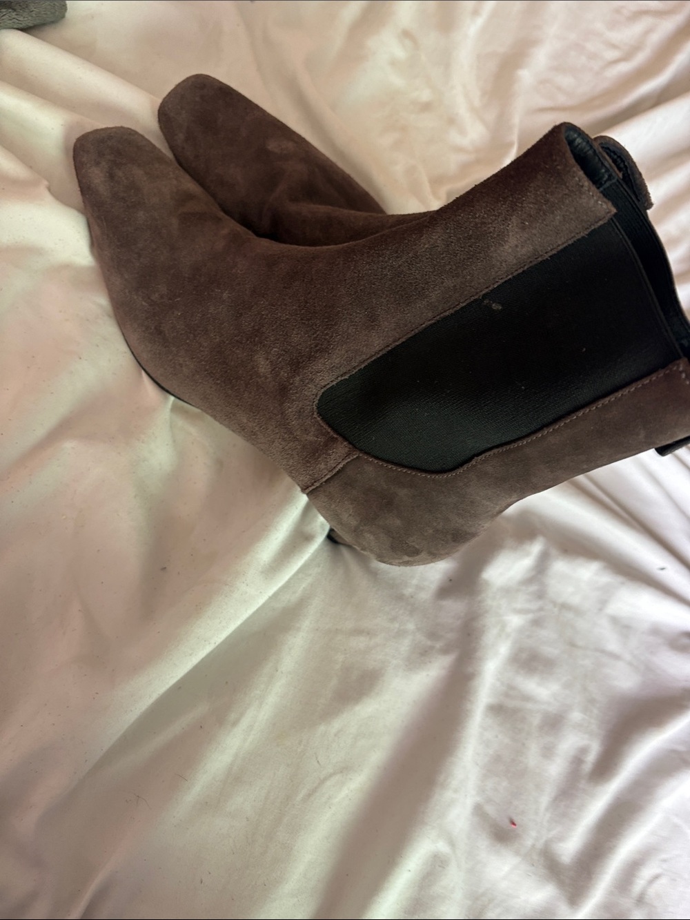 Reformation Dark Brown Suede Pointed-Toe Kitten Heels - Picture 2 of 3